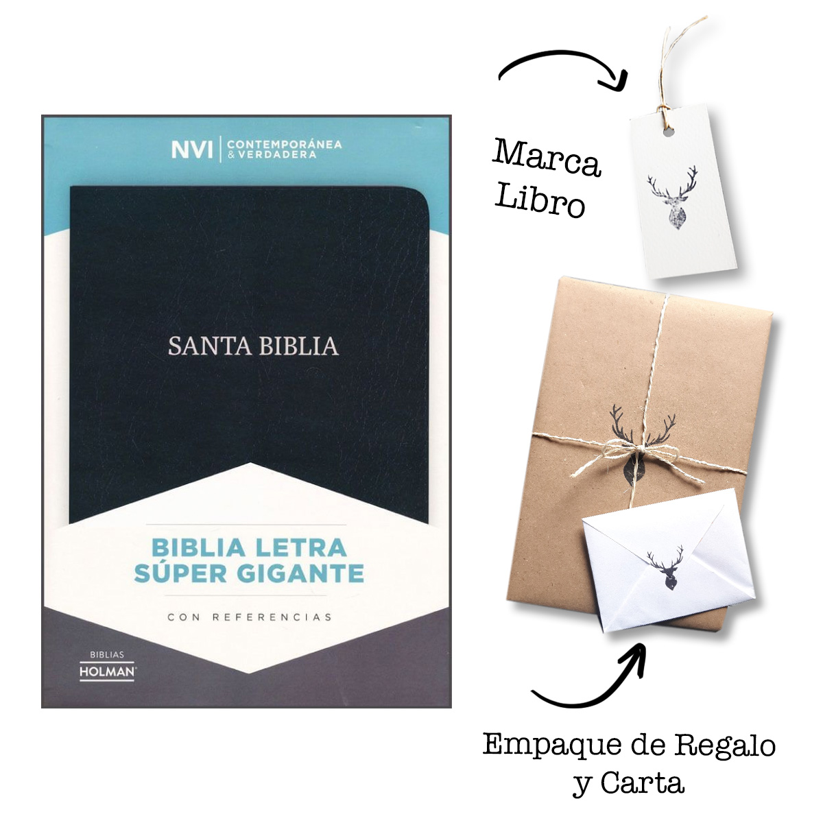 Biblia Letra Super Gigante Piel Fabricada Nvi Negro Libreria