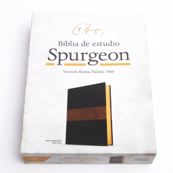 Biblia de Estudio Spurgeon RVR 1960 Negro Marron-Simil Piel