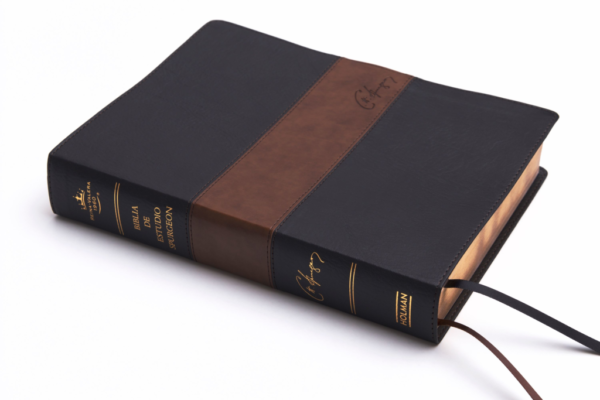 Biblia de Estudio Spurgeon RVR 1960 Negro Marron-Simil Piel 3