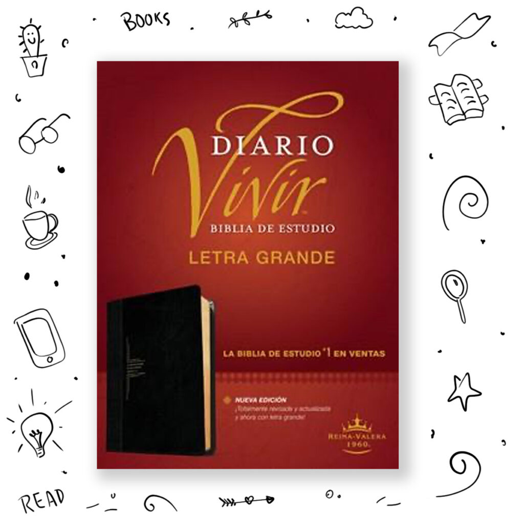 Biblia De Estudio Diario Vivir RVR60 Letra Grande Sentipiel Negro-Onice ...