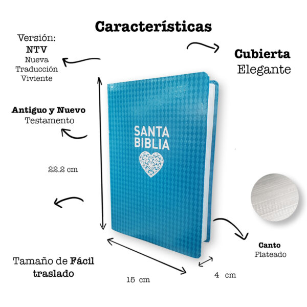 Biblia NTV/Edicion Personal/Letra Grande/Piel/ Aguamarina 3