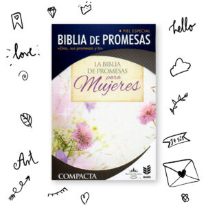 Biblia De Promesas Compacta Floral Piel para Mujeres