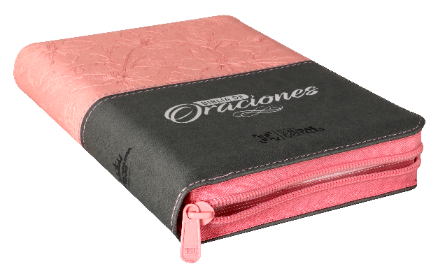 Biblia de Oraciones RVR 1960 Letra Grande 10 pts rosa gris cierre - Imagen 3