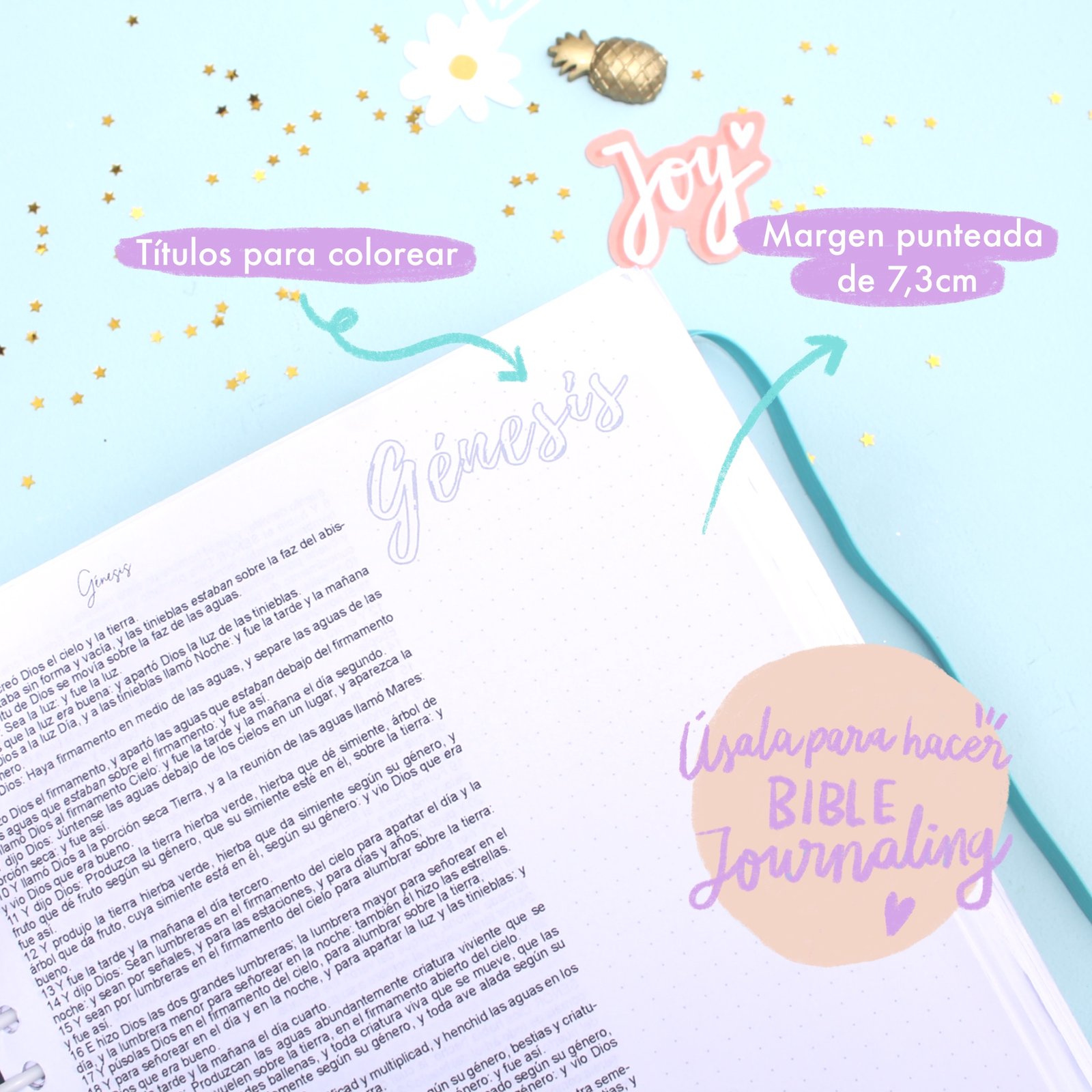 Biblia Bonita para Apuntes e Ilustrar - Reina Valera 1602 Purificada - Imagen 5