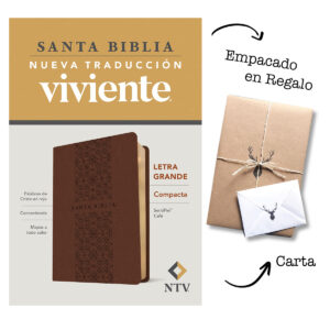 Santa Biblia NTV, Edición compacta, letra grande (SentiPiel, Café, Letra Roja