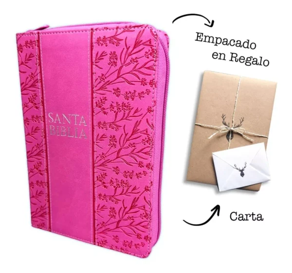 Biblia RVR60/Manual/Letra Grande/Simil Piel/Fucsia/Cierre/Indice