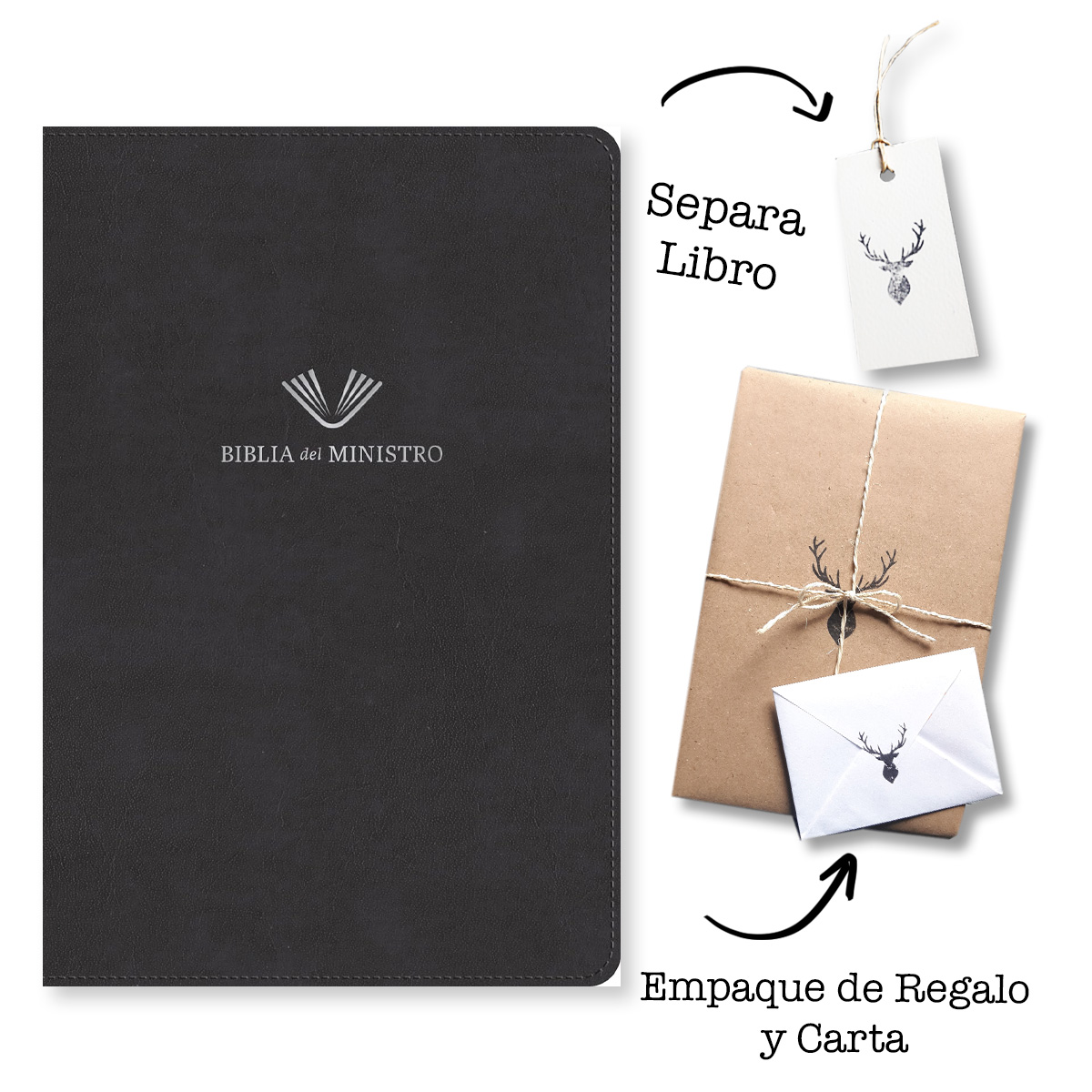 Biblia del Ministro RVR 1960 Edición Ampliada Negro Piel