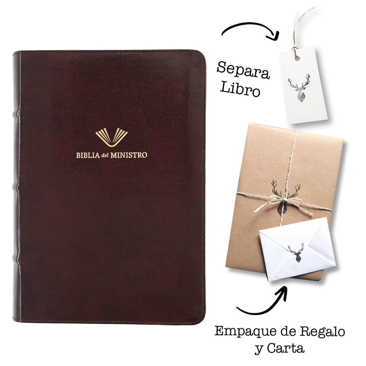 Biblia del Ministro RVR 1960 Edición Ampliada Caoba Piel