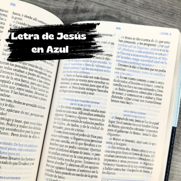 Biblia TLA Azul Letra Grande 11 puntos Canto Plateado - Imagen 9