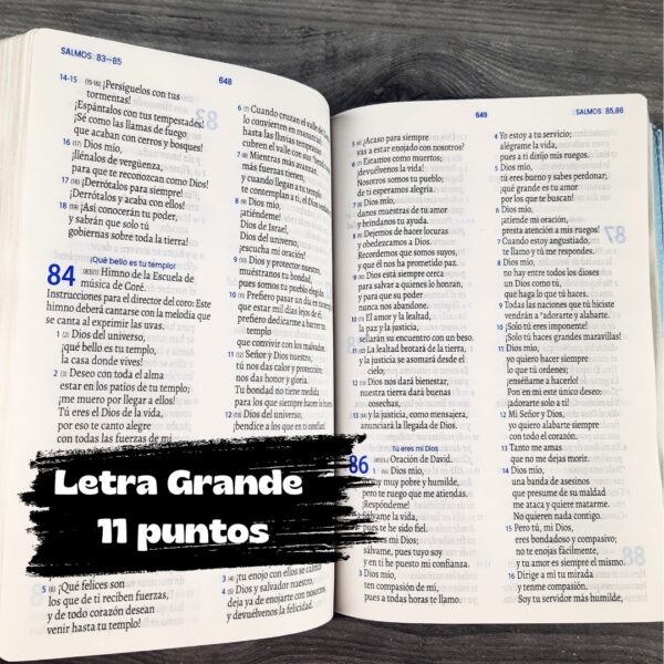 Biblia TLA Azul Letra Grande 11 puntos Canto Plateado - Imagen 10