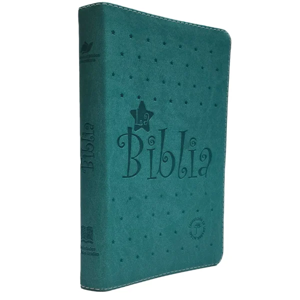 Biblia TLA Verde Turquesa Letra Grande 11 puntos Canto Plateado - Imagen 4