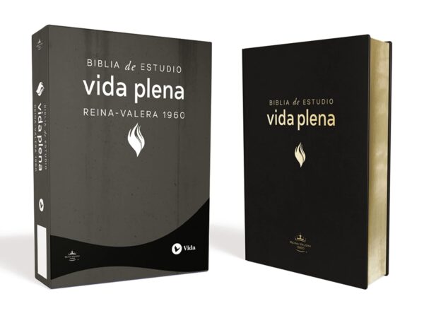 Biblia de Estudio Vida Plena Piel Negro Canto Dorado