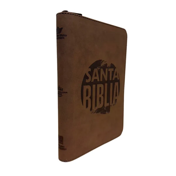 Biblia Reina Valera 1960 Letra Grande 12 Puntos Café Cremallera - Imagen 2