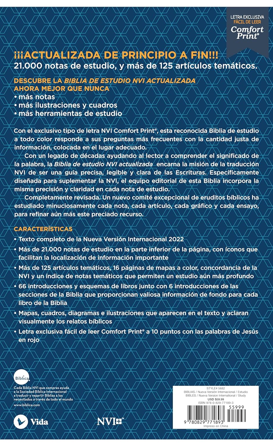 Biblia de Estudio NVI actualizada Revisión 2022 Letra grande Tapa Dura - Imagen 5