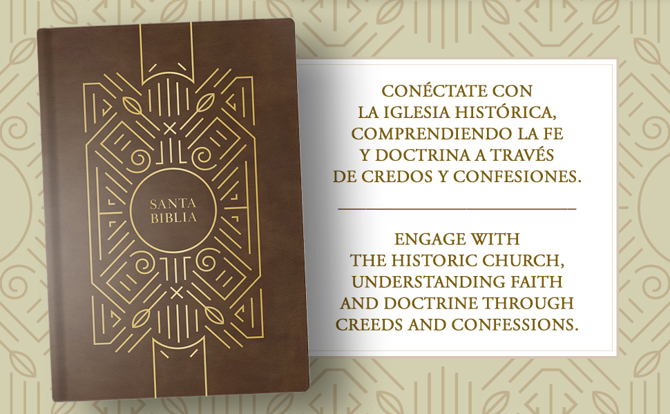 Biblia RVR60 De Credos Y Confesiones Cafe Simil Piel - Imagen 7
