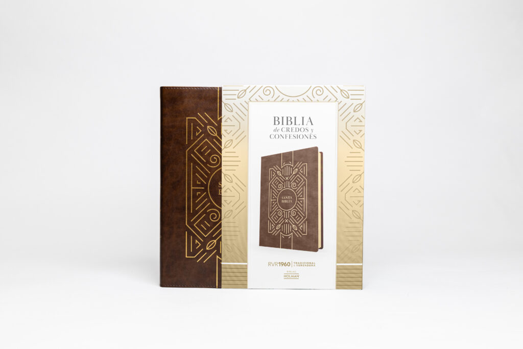 Biblia RVR60 De Credos Y Confesiones Cafe Simil Piel - Imagen 2