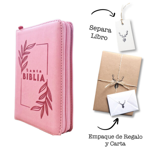 Biblia Mediana RVR Letra Grande 11 Rosado cIERRE
