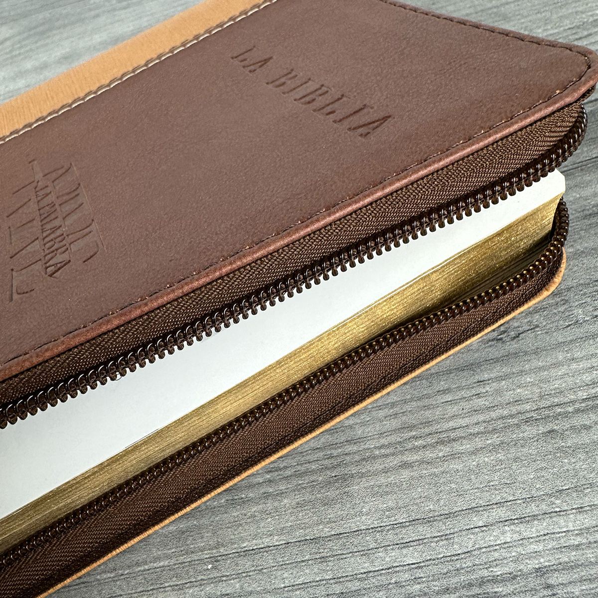 Biblia TLA Vive La Palabra Letra Grande 11 pts Piel Café Cierre - Imagen 5