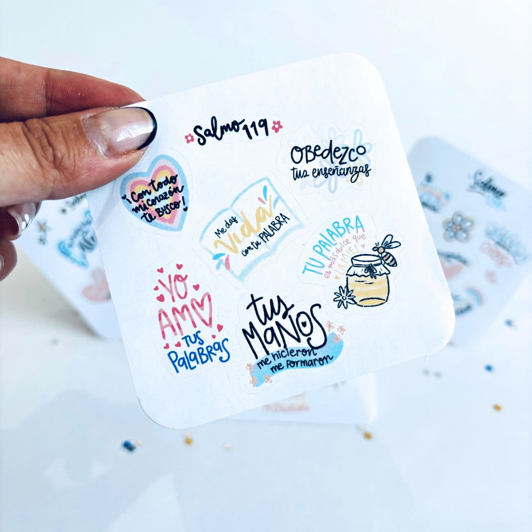 40 Stickers ilustrados - Salmos - Imagen 3