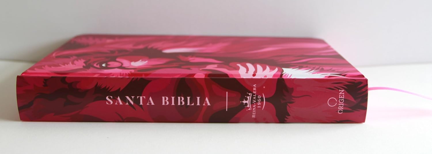 Biblia RVR 1960 Letra Grande 10 Tapa Dura León de Judá Rosada - Imagen 6