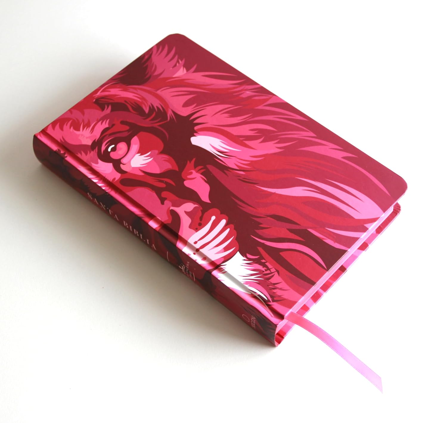 Biblia RVR 1960 Letra Grande 10 Tapa Dura León de Judá Rosada - Imagen 2