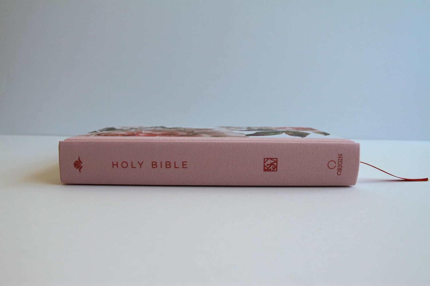 KJV Holy Bible, Large Print Medium Format, Pink Cloth Hardcover with Floral Design, Ribbon Marker, Red Letter - Imagen 5