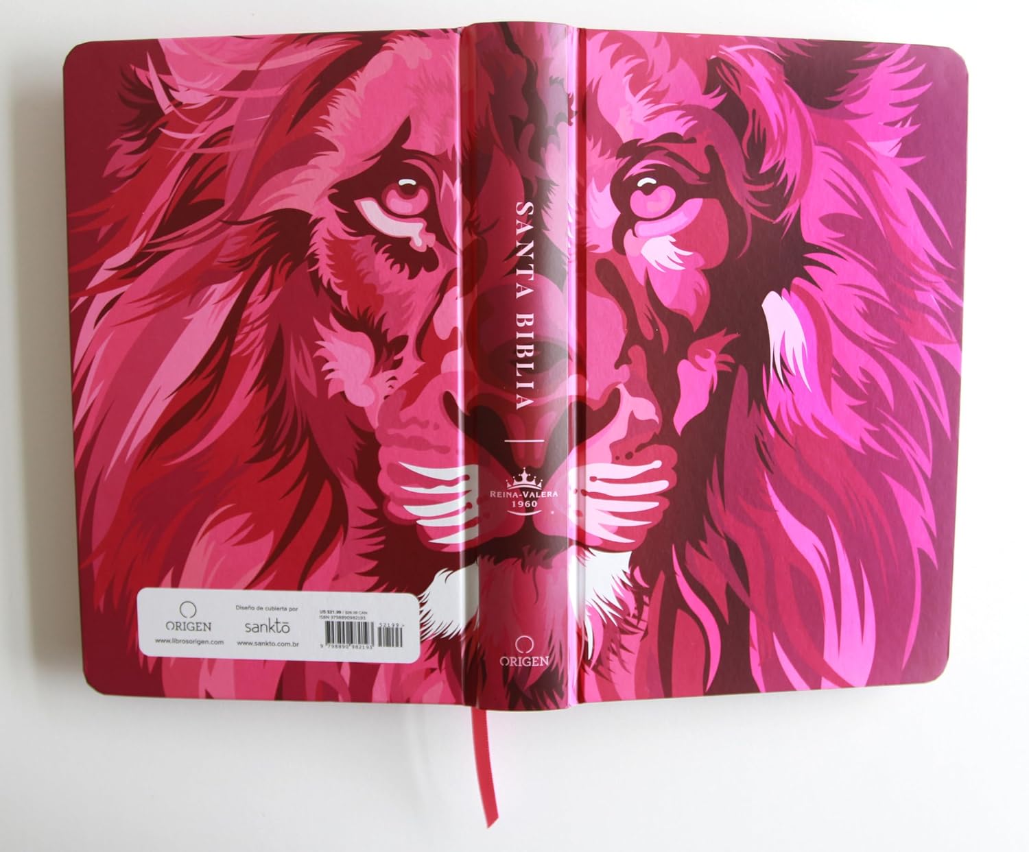 Biblia RVR 1960 Letra Grande 10 Tapa Dura León de Judá Rosada - Imagen 3