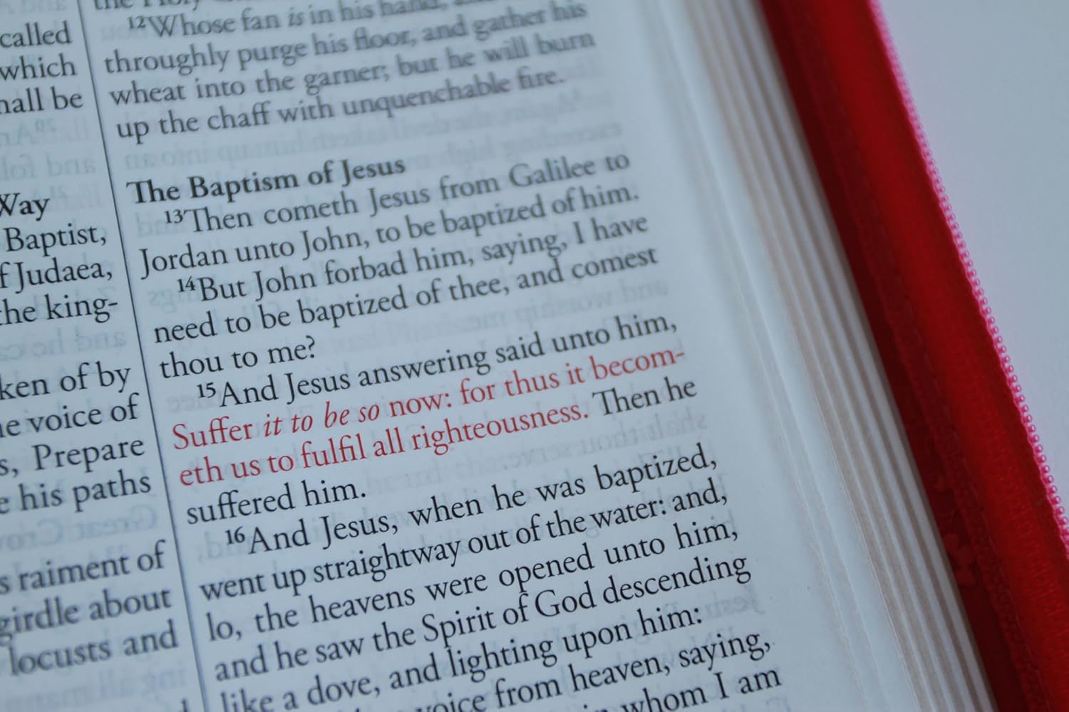 Holy Bible KJV Large Print Handy Size Fuchsia Premium Imitation Leather w/Ribbon Marker, Red Letter, Zippe - Imagen 5