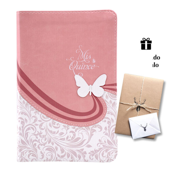 Biblia Para Quinceañeras Imitacion Piel Rosa Y Blanco - Reina Valera 1960