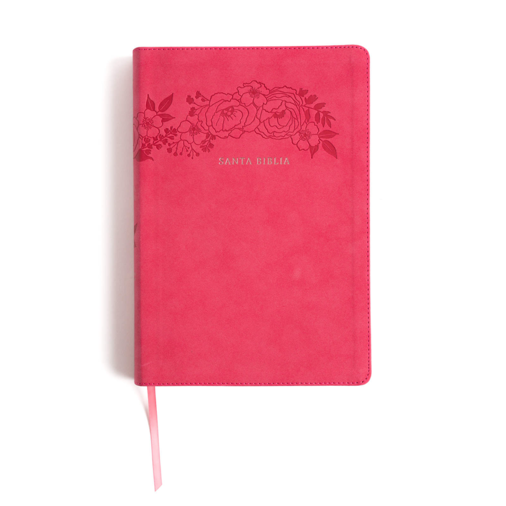 Biblia Letra Super Gigante RVR 1960 Floral Fucsia Símil Piel - Imagen 12