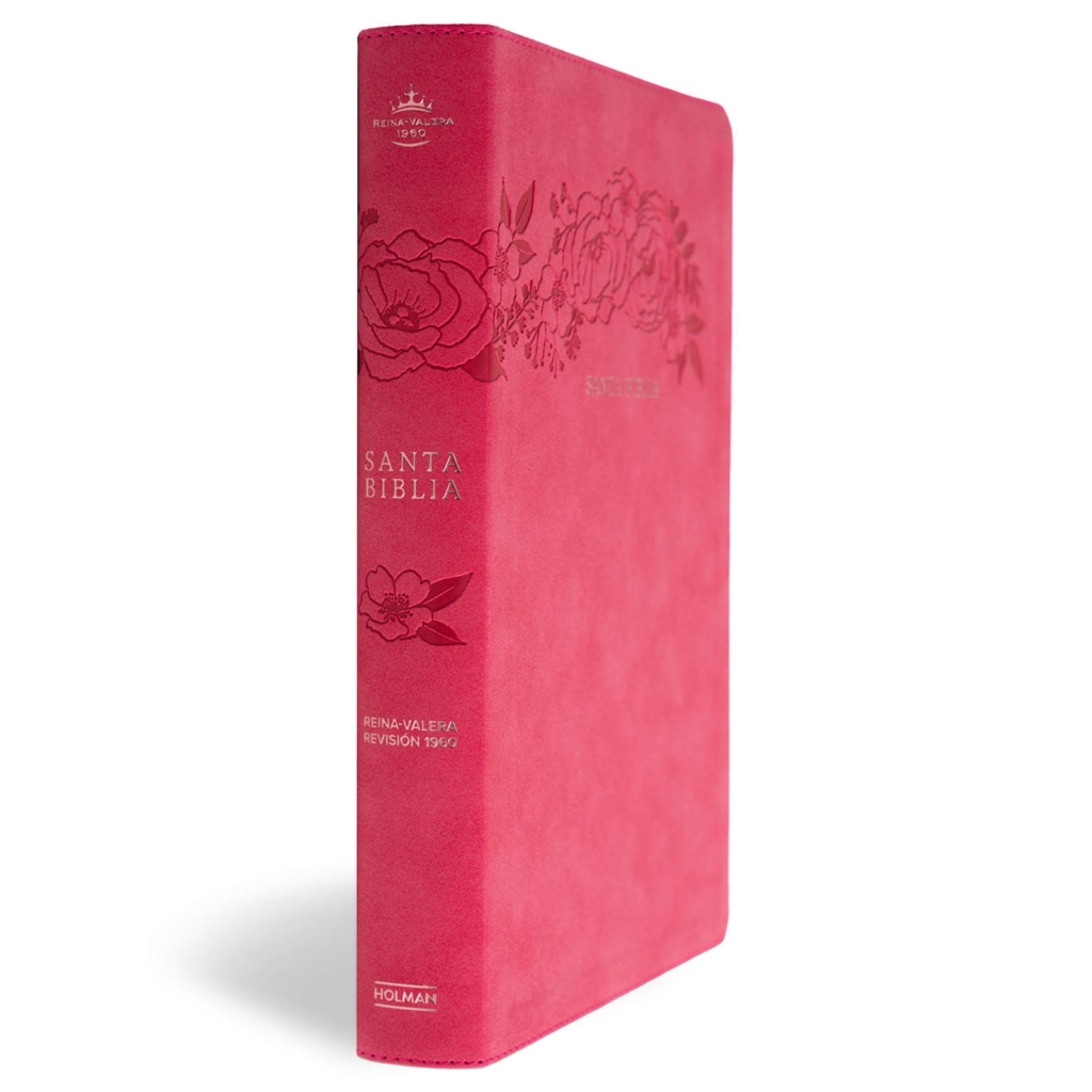 Biblia Letra Super Gigante RVR 1960 Floral Fucsia Símil Piel - Imagen 6