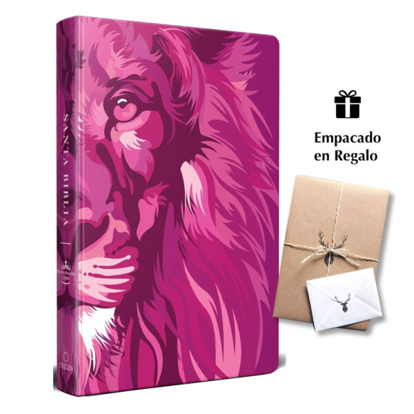 Biblia RVR 1960 Letra Grande 10 Tapa Dura León de Judá Rosada