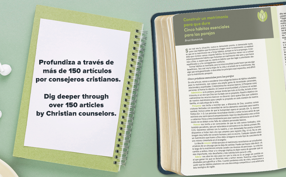 Biblia Consejería para la vida Azul Pizarra símil piel RVR 1960 - Imagen 6