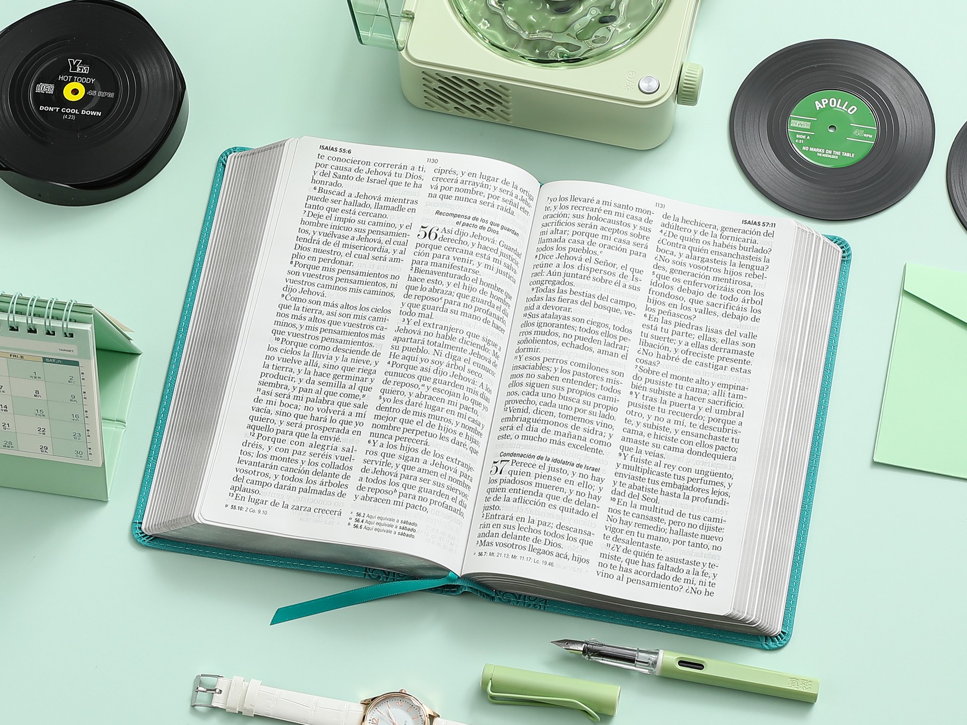 Biblia RVR60 Tamaño manual Letra Gigante i/piel Turquesa - Imagen 5