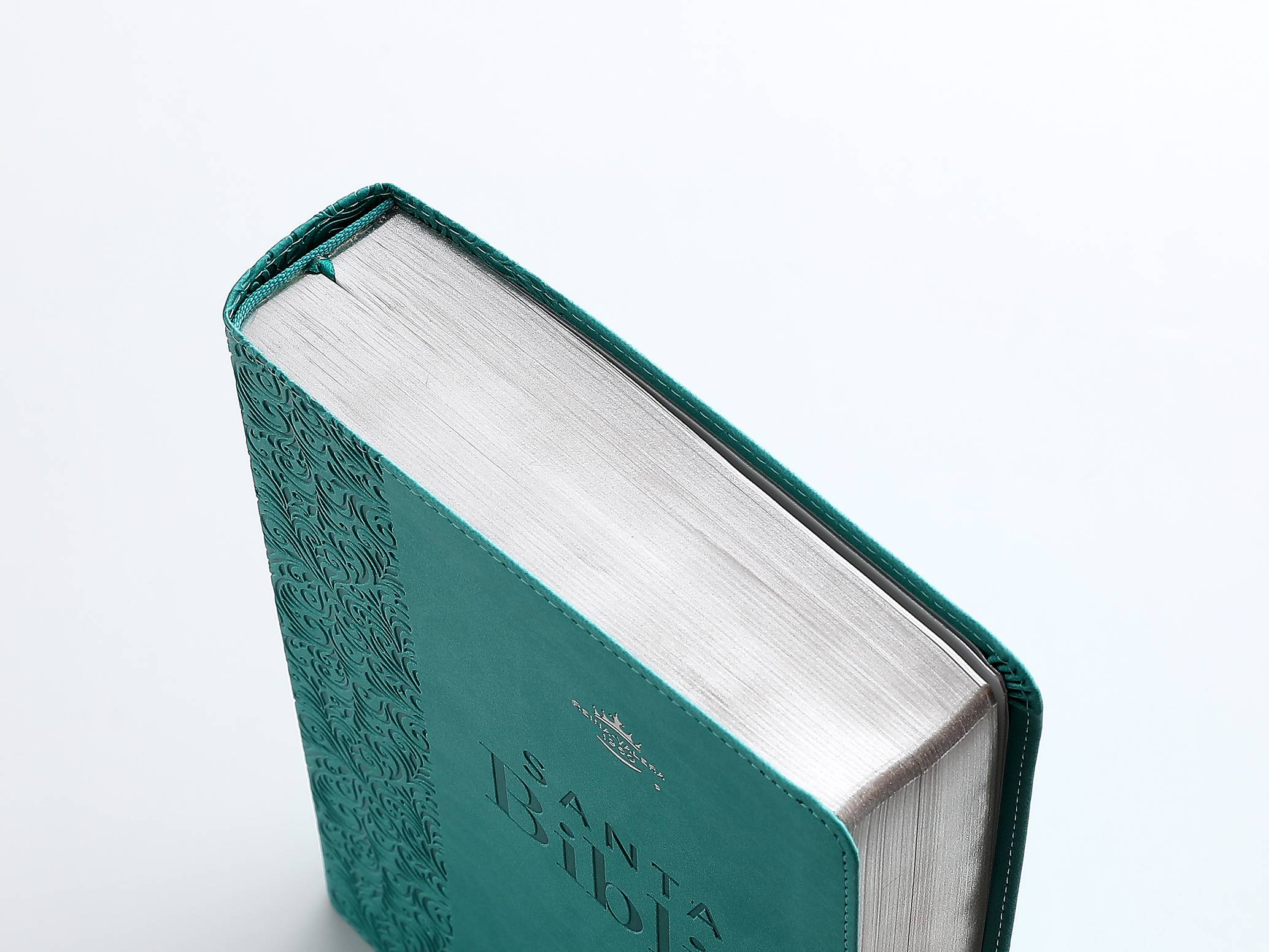 Biblia RVR60 Letra Súper Gigante 19 puntos i/piel Turquesa Floral - Imagen 5