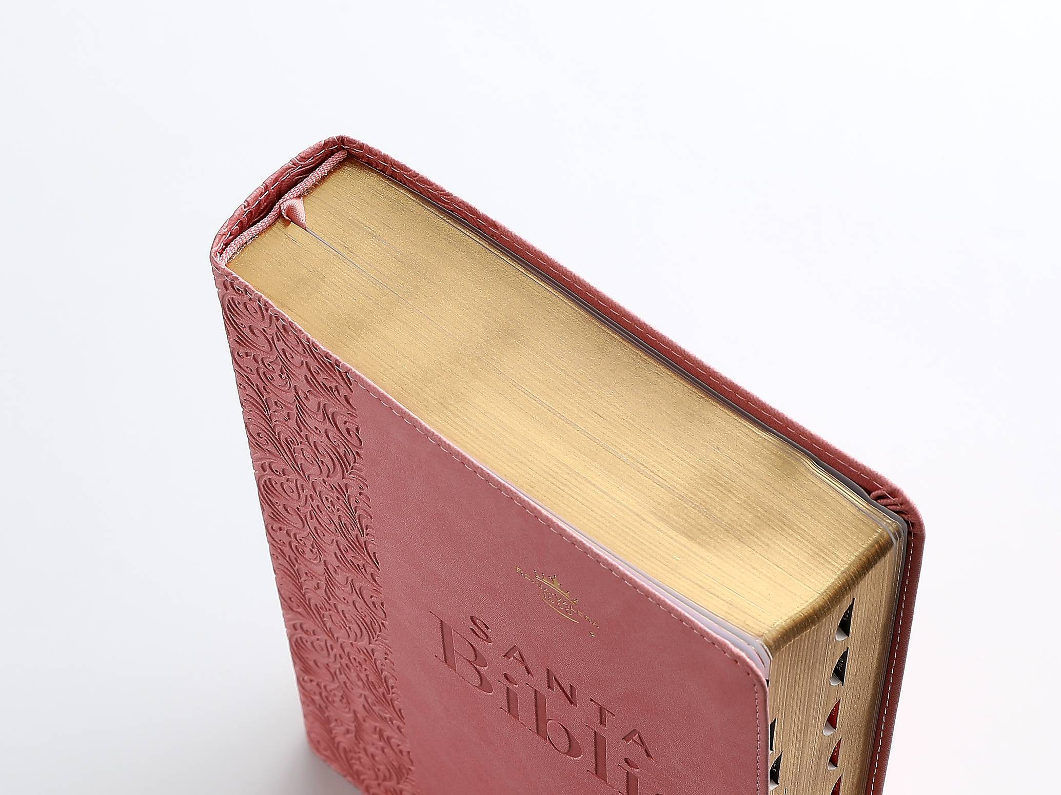 Biblia RVR60 Letra Súper Gigante 19 puntos i/piel Rosa Floral con índice - Imagen 4