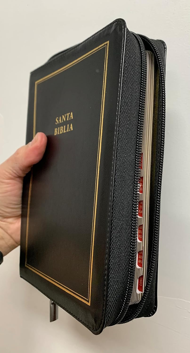 Biblia RVR60 Manual Letra Gigante Semil Piel Negro Indice Cierre - Imagen 2