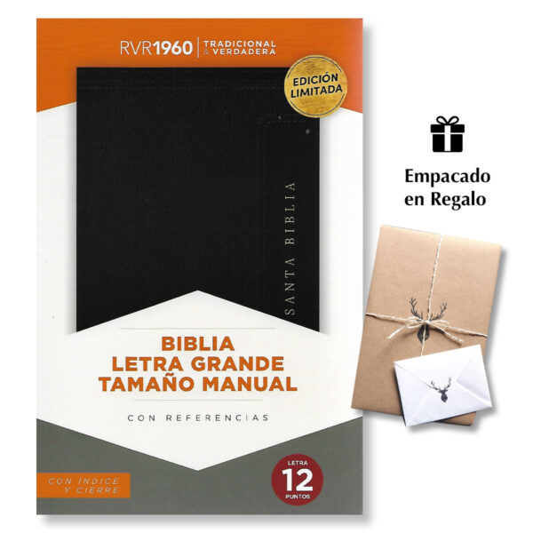 Biblia RVR60 Manual Letra Grande Semil Piel /Negro Indice Cierre [Biblia]