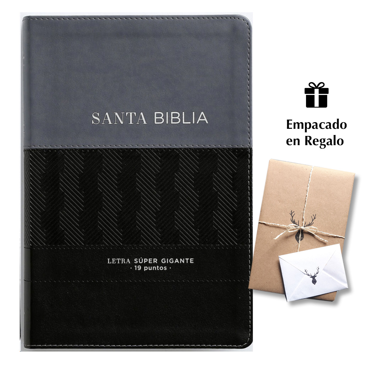 Biblia RVR60 Letra Súper Gigante 19 puntos i/piel Negro Geométrico