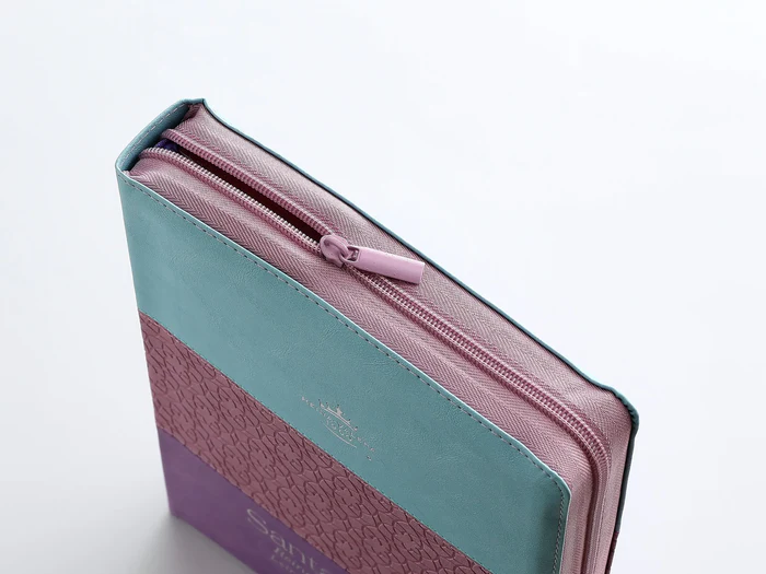 Biblia Rvr 1960 Letra Super Gigante 19 Puntos Tricolor Azul Rosa Lila Cierre Indice - Imagen 5