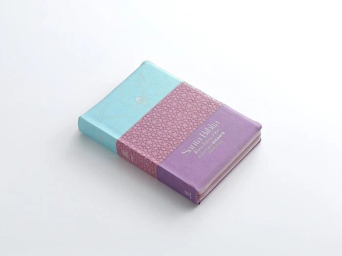 Biblia Rvr 1960 Letra Super Gigante 19 Puntos Tricolor Azul Rosa Lila Cierre Indice - Imagen 3