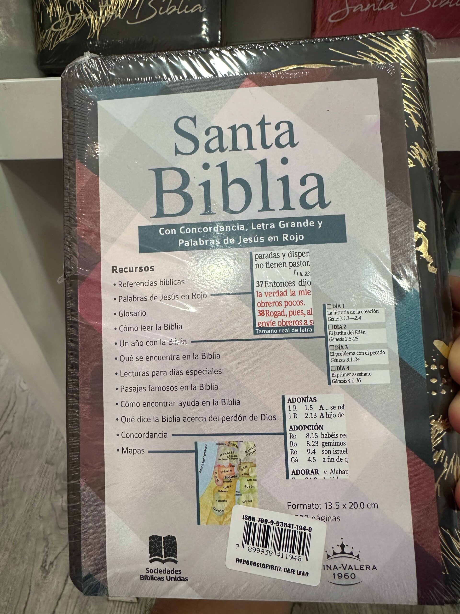 Biblia RVR 1960 Tapa Símil Piel diseño León Café Letra grande con índice - Imagen 6