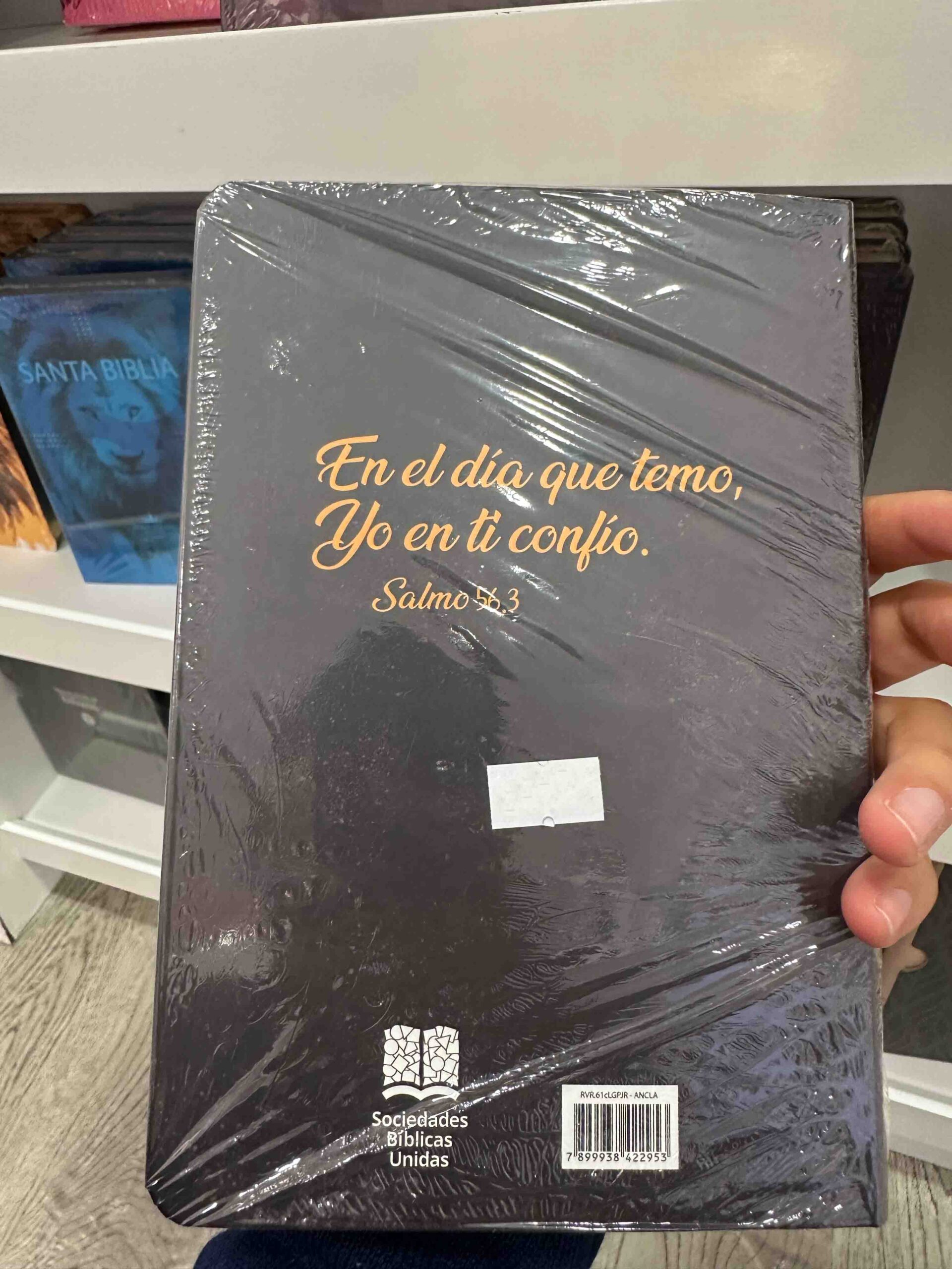 Biblia RVR 1960 Tamaño Manual Letra Grande Negro Ancla - Imagen 3