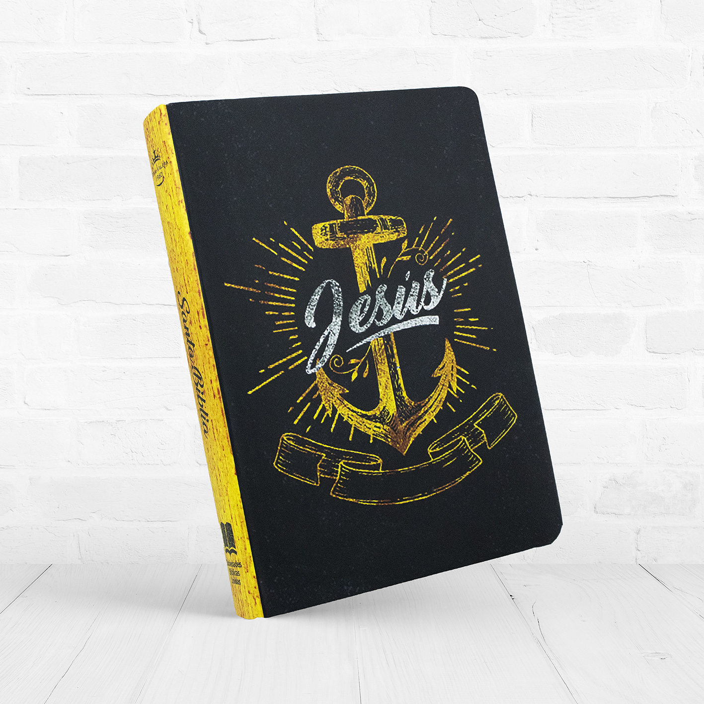 Biblia RVR 1960 Tamaño Manual Letra Grande Negro Ancla - Imagen 2