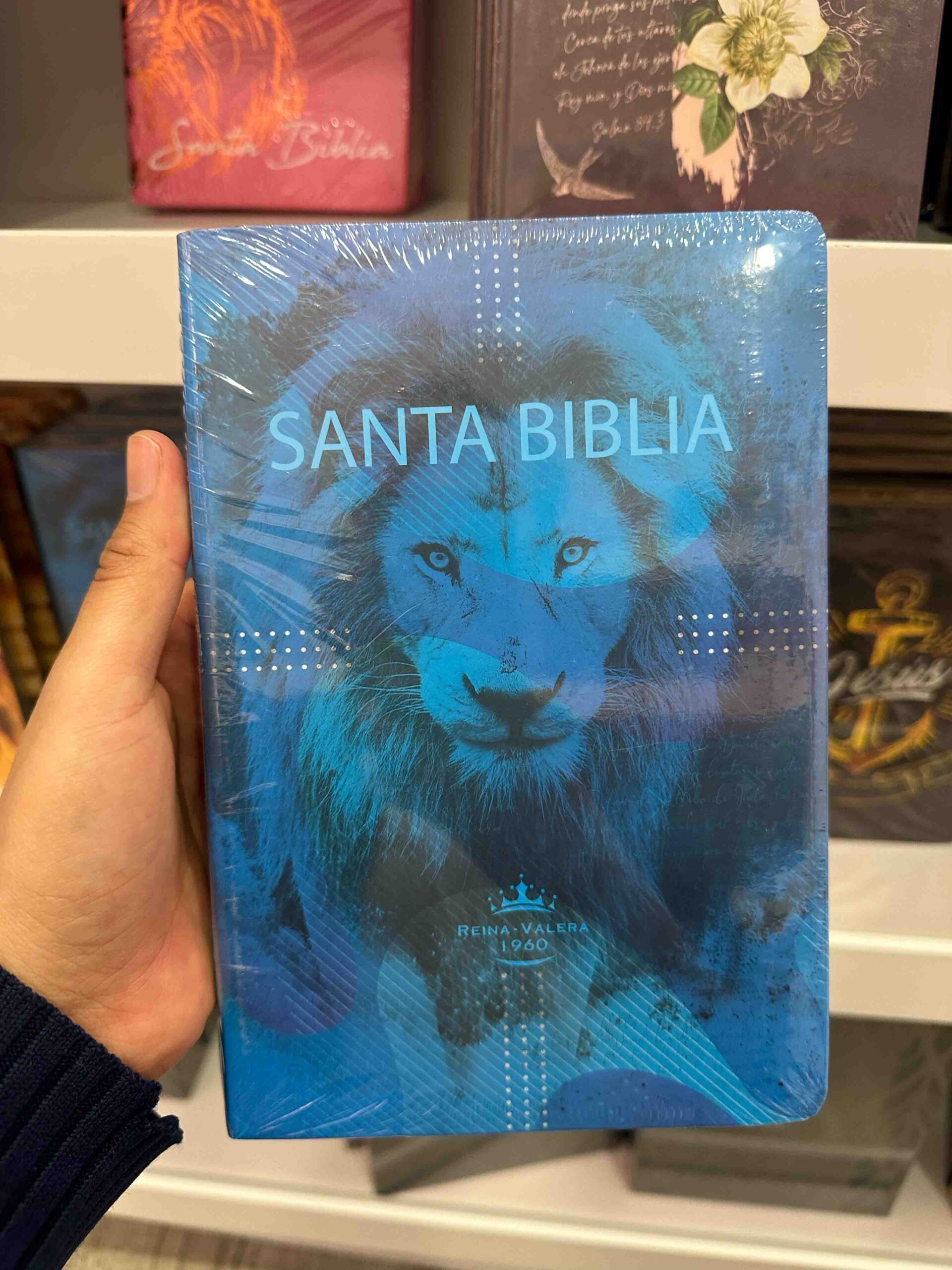 Biblia RVR1960 Letra Grande 12 puntos León azul - Imagen 3