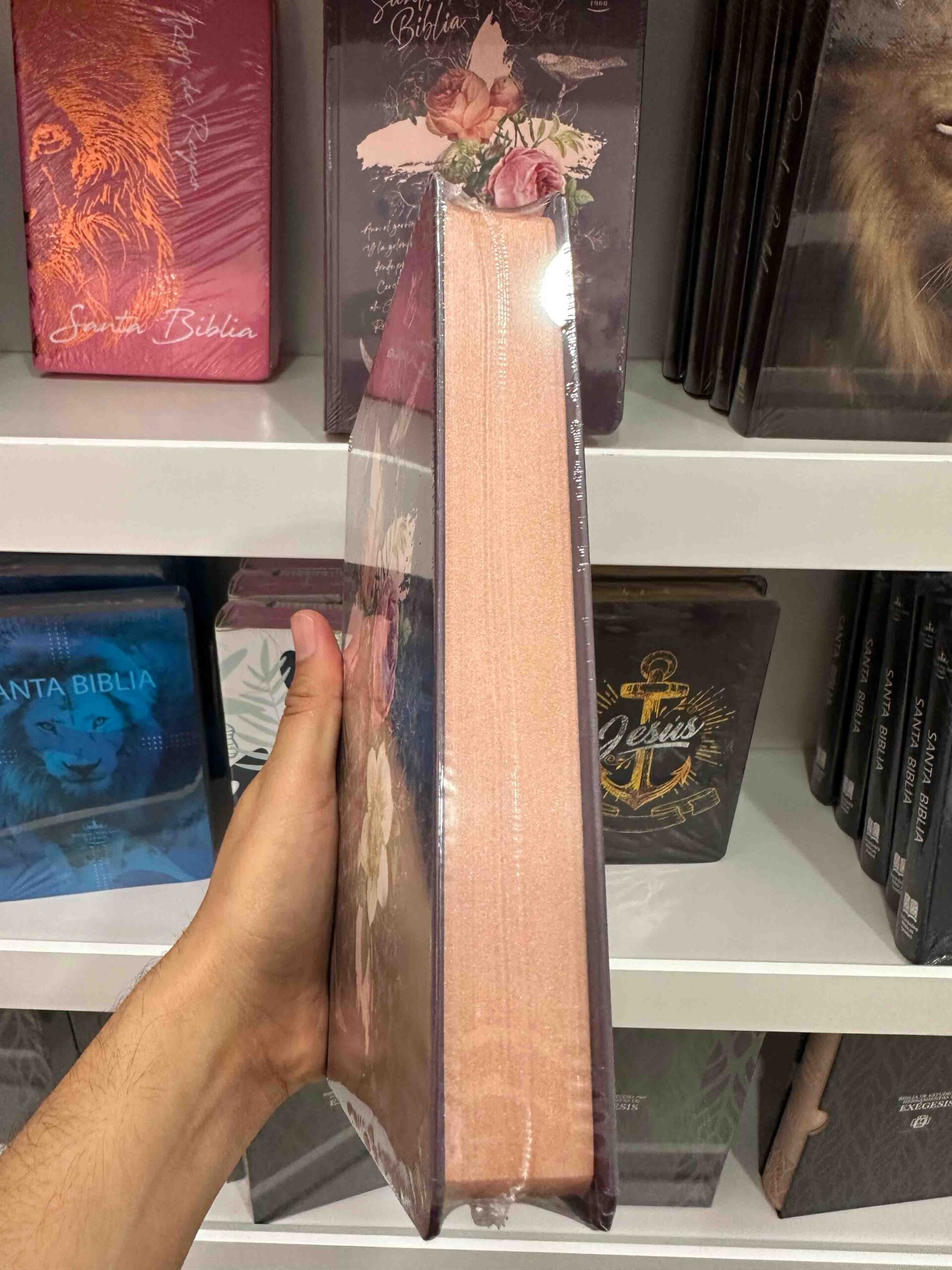 Biblia Reina Valera 1960 Mediana Letra Grande Tapa Dura Rosas - Imagen 6