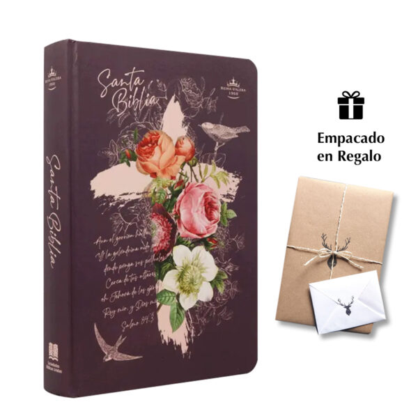 Biblia Reina Valera 1960 Mediana Letra Grande Tapa Dura Rosas