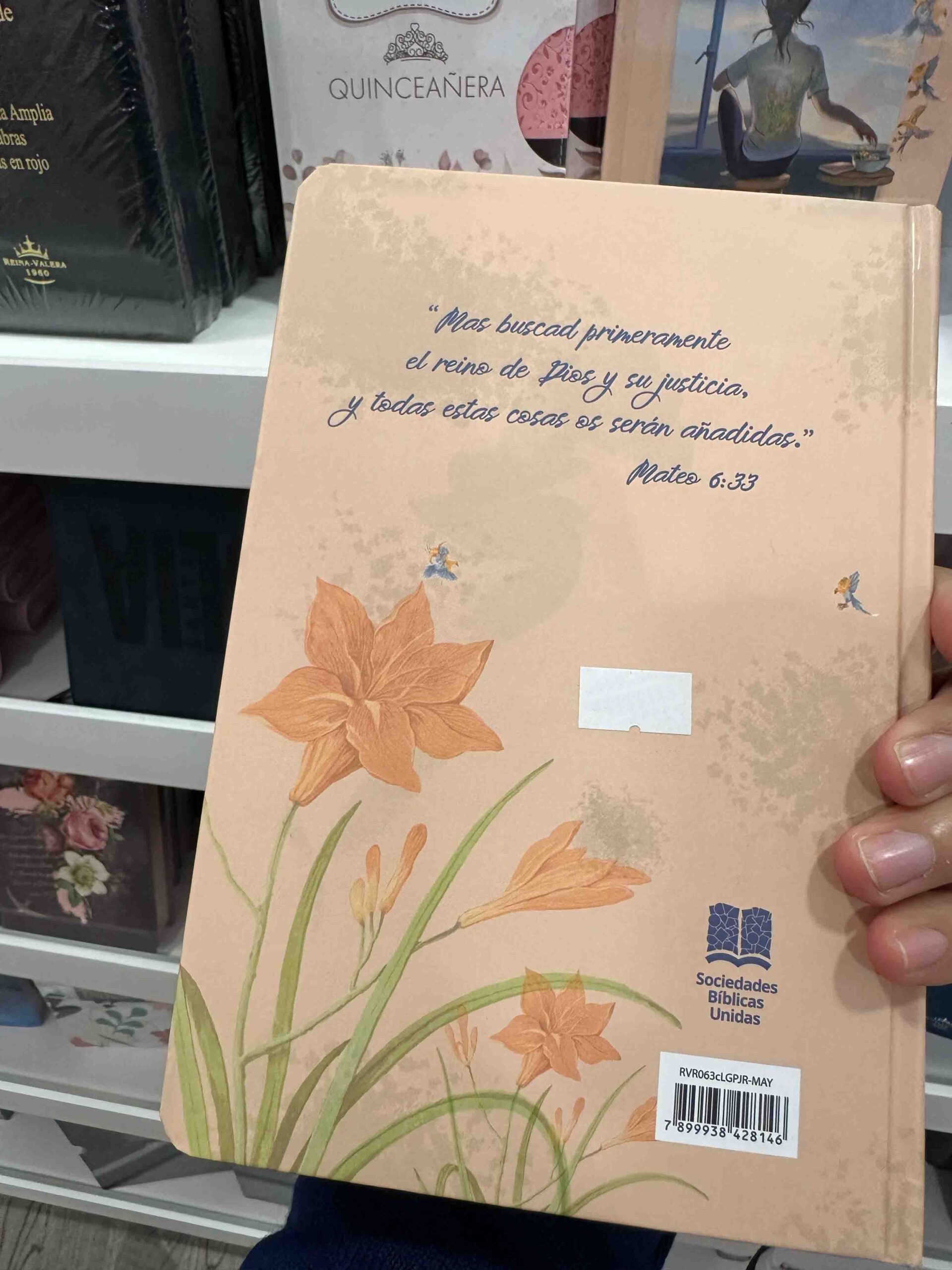 Biblia Reina Valera 1960 Letra Grande PJR Mayúscula tapa Dura rosa - Imagen 7