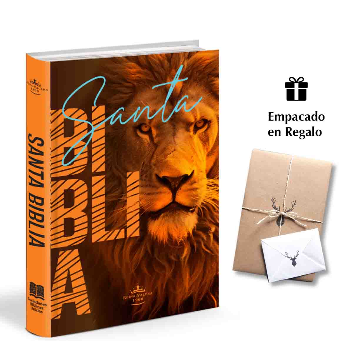 Biblia Reina Valera 1960 Letra Grande PJR tapa Dura León Naranja