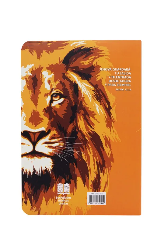 Biblia Rvr 1960 Letra Grande Diseño de León Amarillo Flexible - Imagen 2